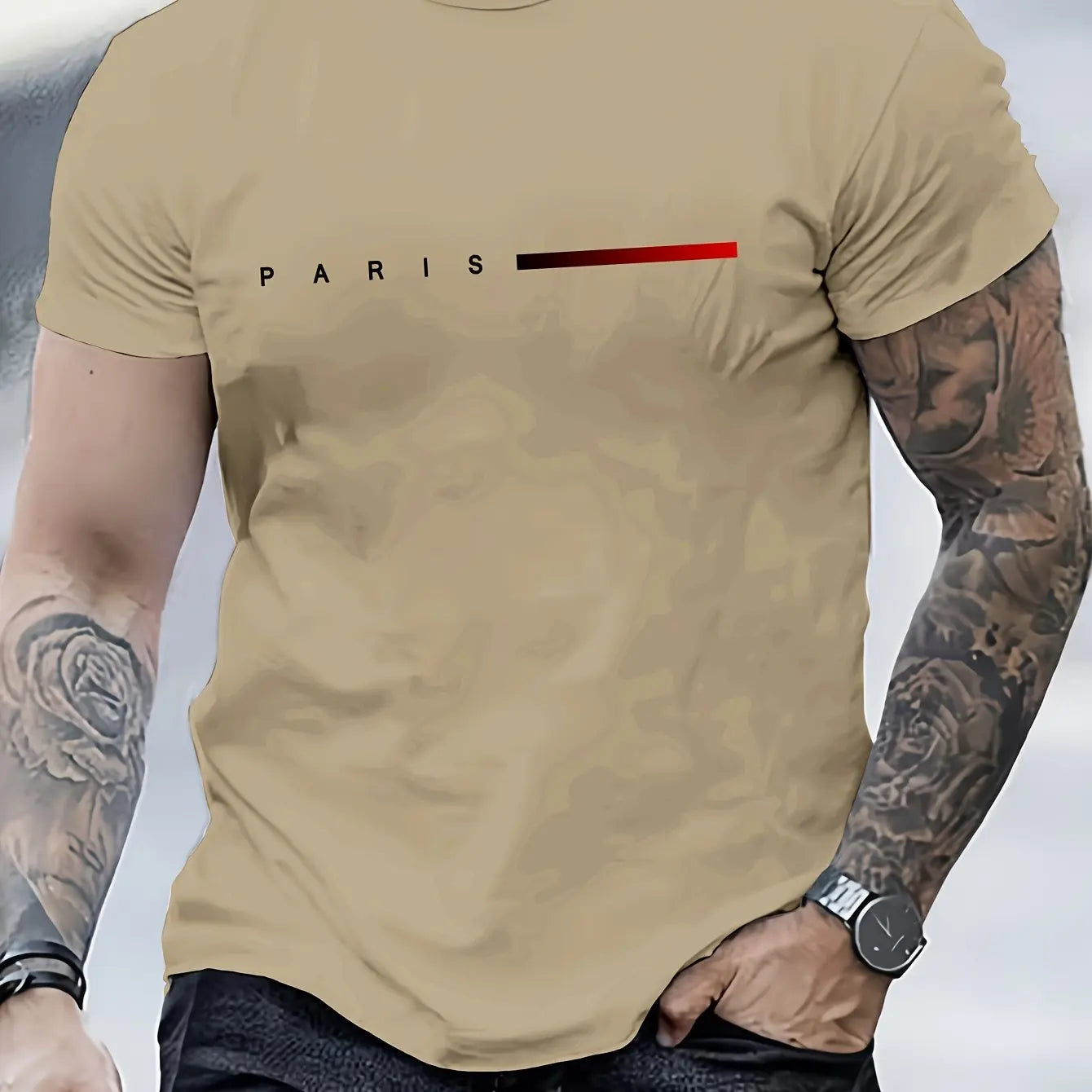 Herr T-shirt 100% Bomull – Andas, Kortärmad Casual Topp för Alla Årstider, Maskintvättbar
