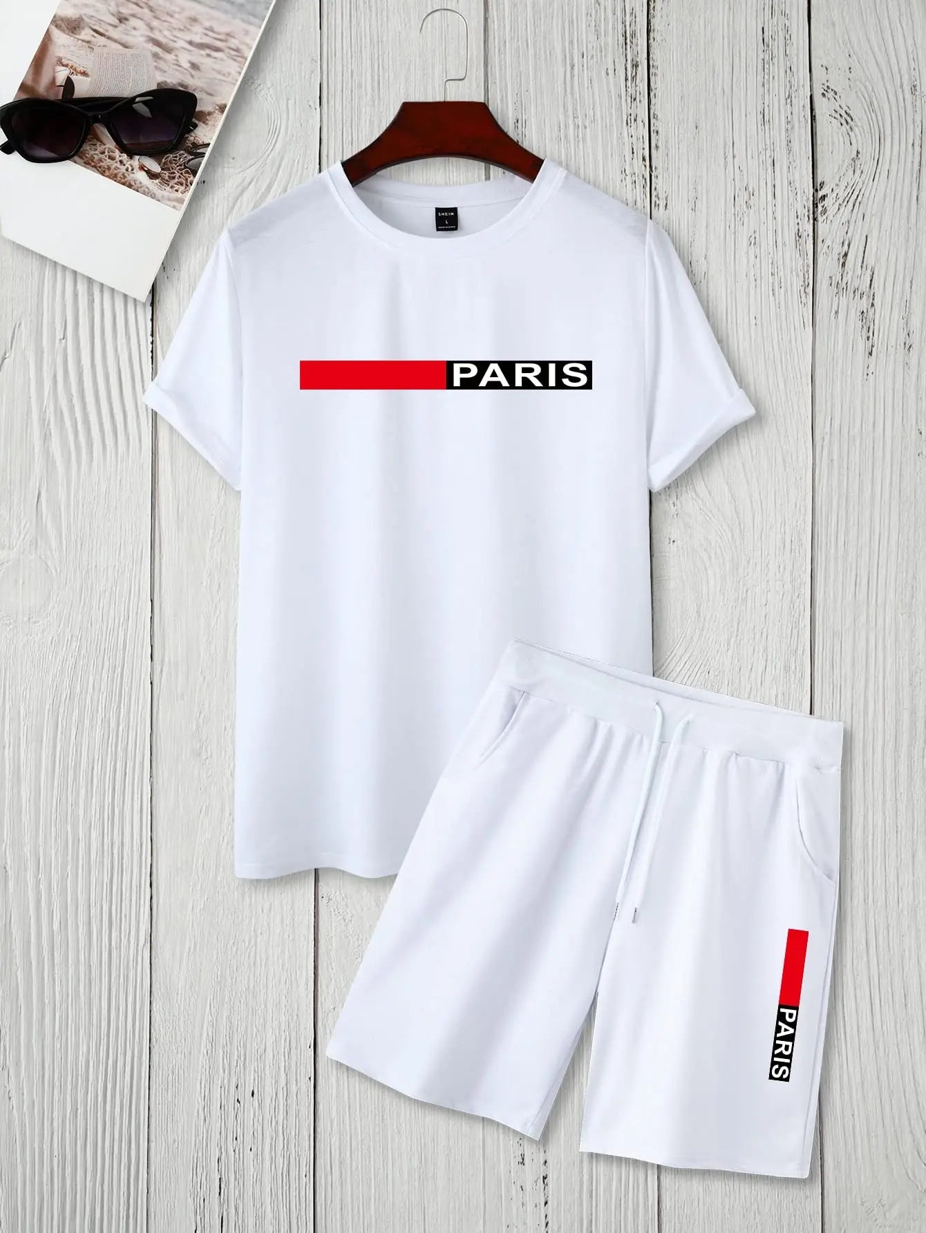 Herr T-shirt i 100% Bomull – Preppy Stil, O-hals, Perfekt för Vår och Sommar