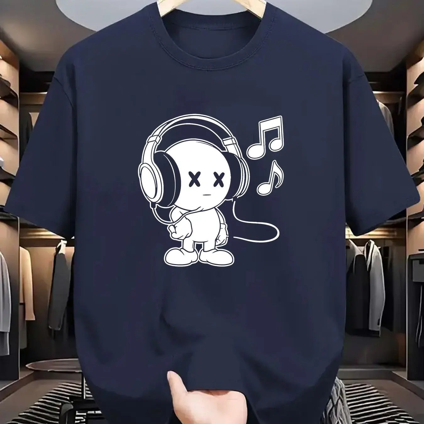 Herr T-shirt 100% Bomull – Andas, Kortärmad O-hals Topp för Alla Årstider