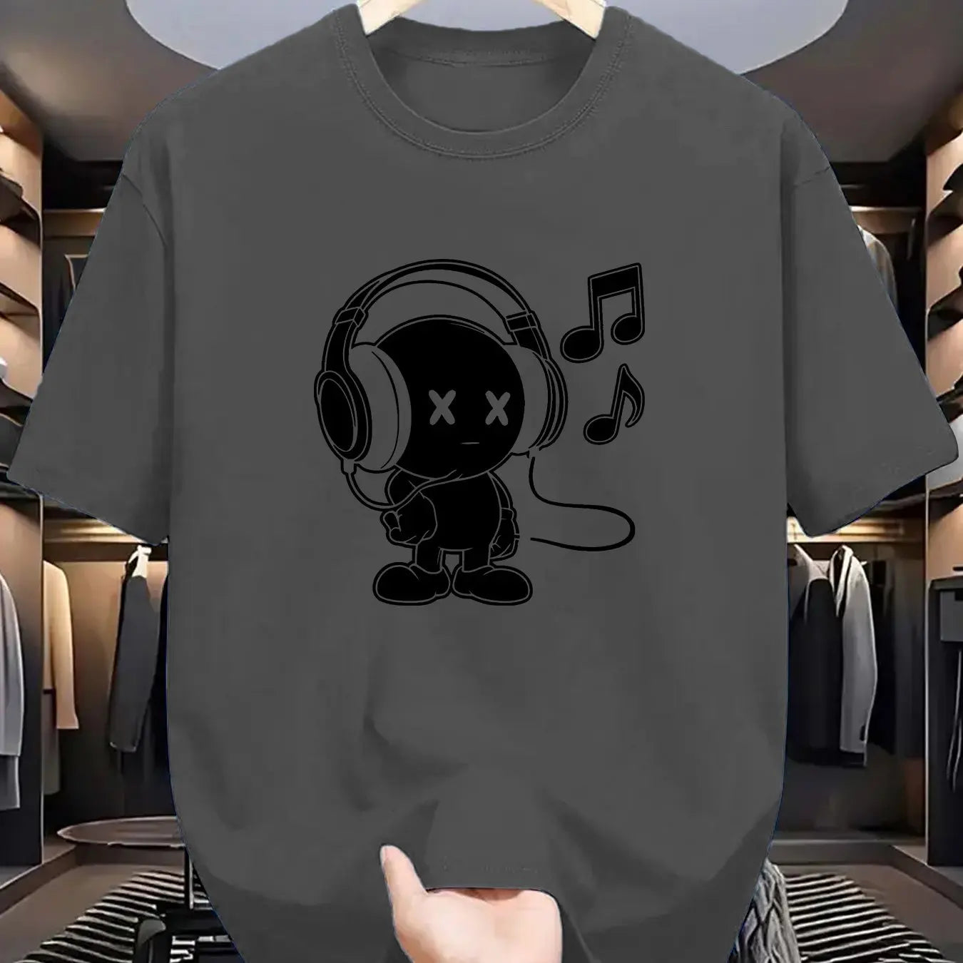 Herr T-shirt 100% Bomull – Andas, Kortärmad O-hals Topp för Alla Årstider