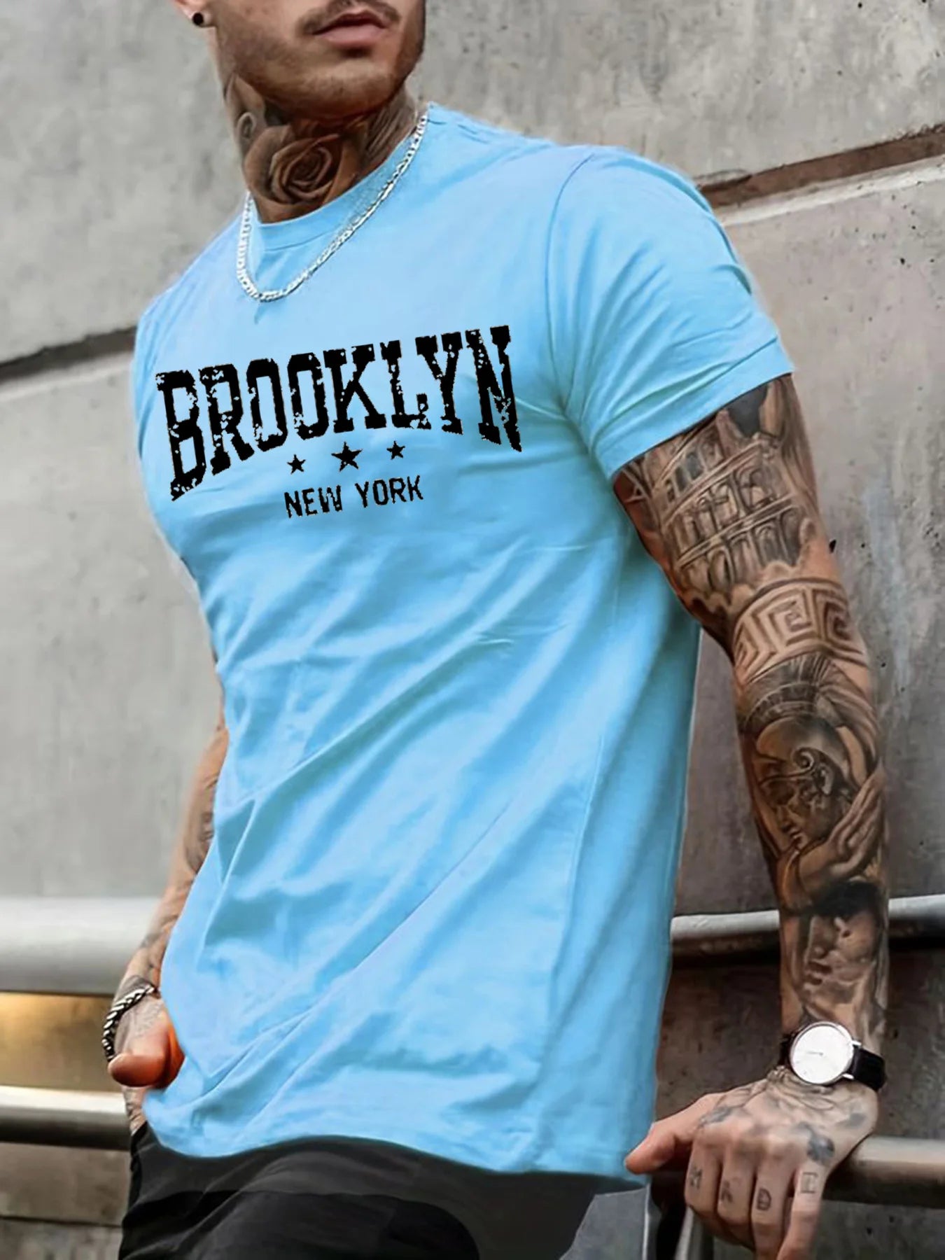 Herr T-shirt i 100% Bomull – Kortärmad, Andas, Casual Stil för Alla Årstider