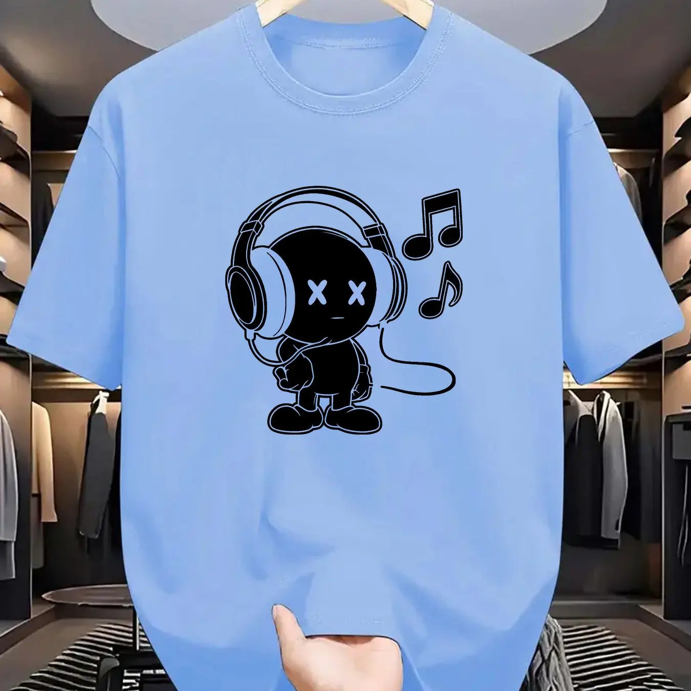 Herr T-shirt 100% Bomull – Andas, Kortärmad O-hals Topp för Alla Årstider