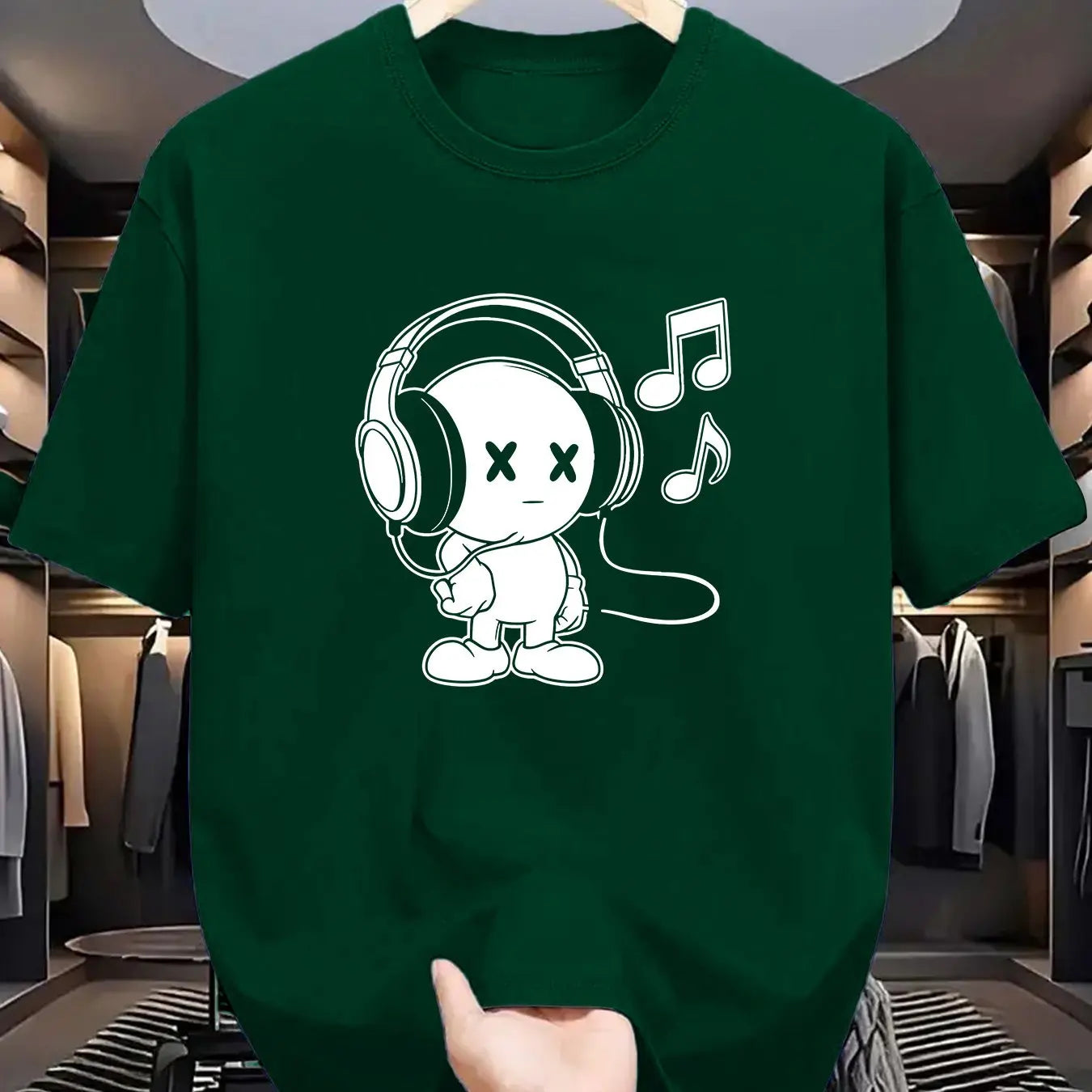 Herr T-shirt 100% Bomull – Andas, Kortärmad O-hals Topp för Alla Årstider