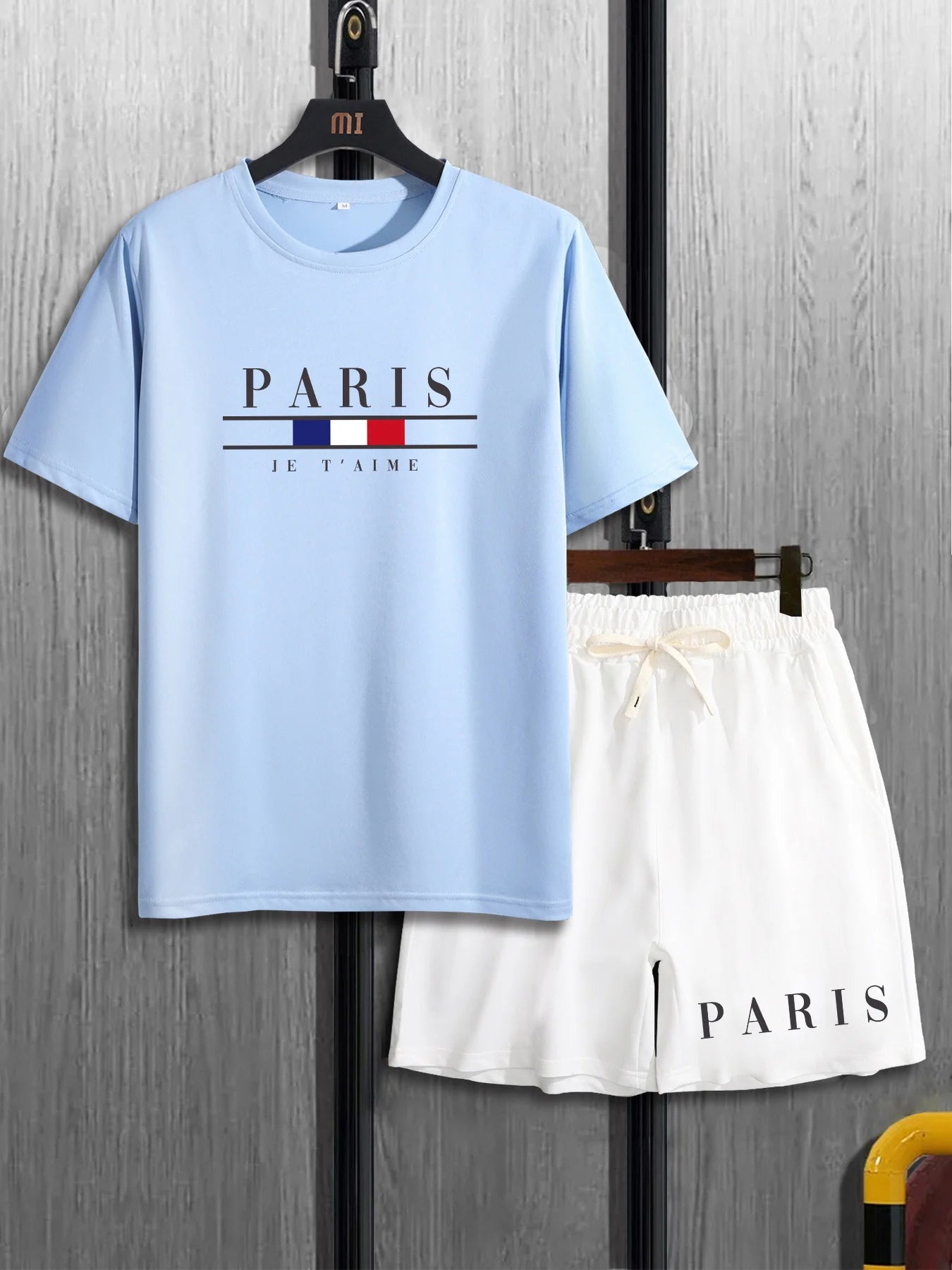 Herr T-shirt i 100% Bomull – Preppy Stil, O-hals, Perfekt för Vår och Sommar