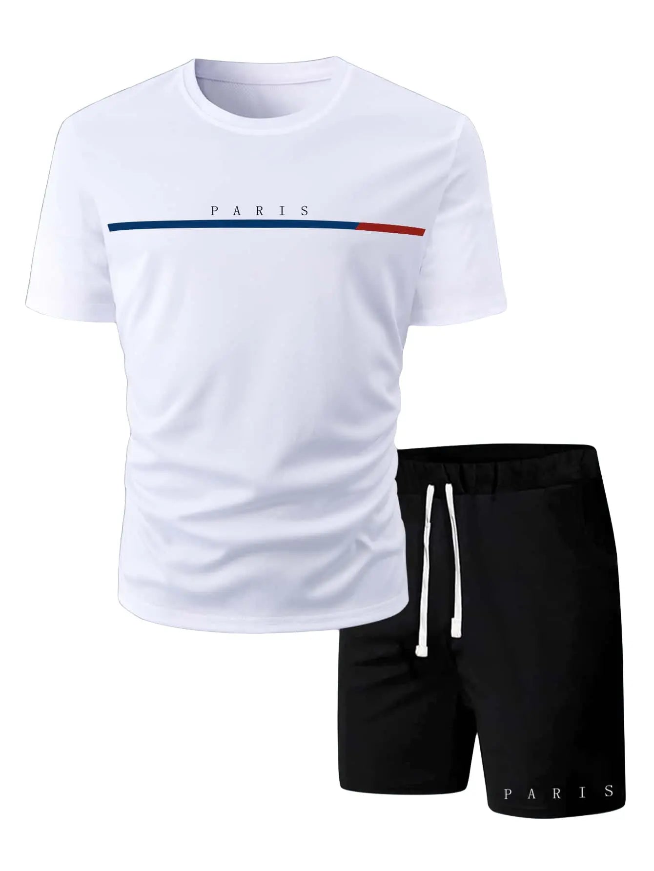 Herr T-shirt i 100% Bomull – Preppy Stil, O-hals, Perfekt för Vår och Sommar