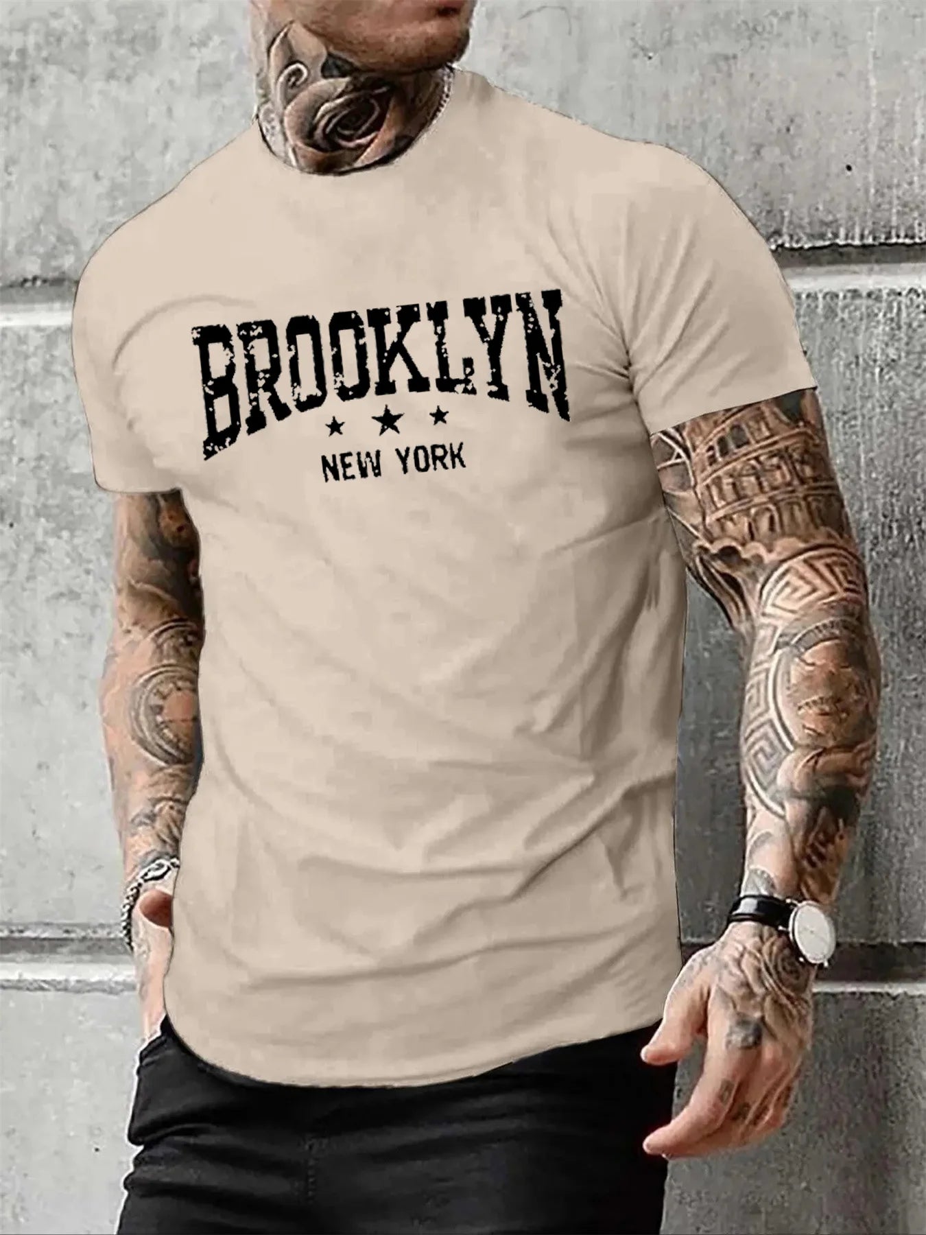 Herr T-shirt i 100% Bomull – Kortärmad, Andas, Casual Stil för Alla Årstider
