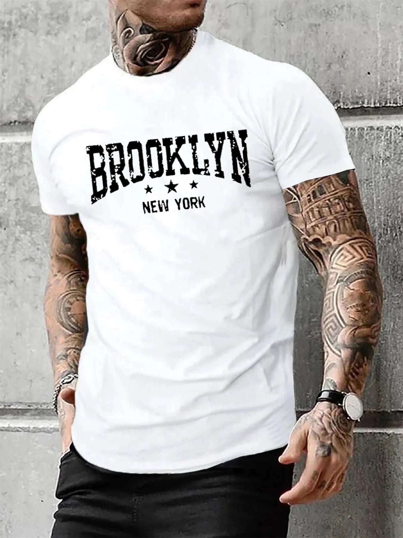 Herr T-shirt i 100% Bomull – Kortärmad, Andas, Casual Stil för Alla Årstider