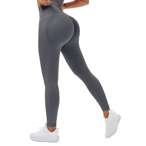 High Waisted Seamless Yoga Leggings - Peach Butt Lift, Nude