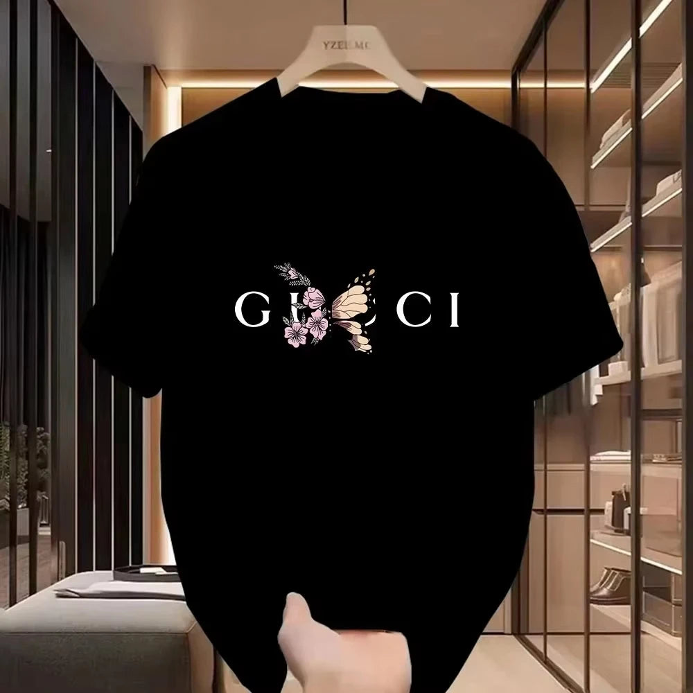2025 Den senaste sommaren för män och kvinnor med tryck, t-shirt i ren bomull, Harajuku-designer, klassisk och andningsbar, överdimensionerad t-shirt