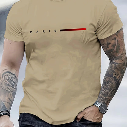 Herr T-shirt 100% Bomull – Andas, Kortärmad Casual Topp för Alla Årstider, Maskintvättbar
