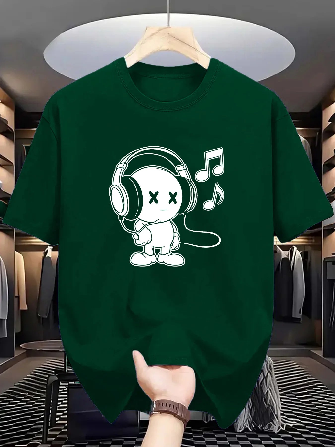 Herr T-shirt 100% Bomull – Andas, Kortärmad O-hals Topp för Alla Årstider