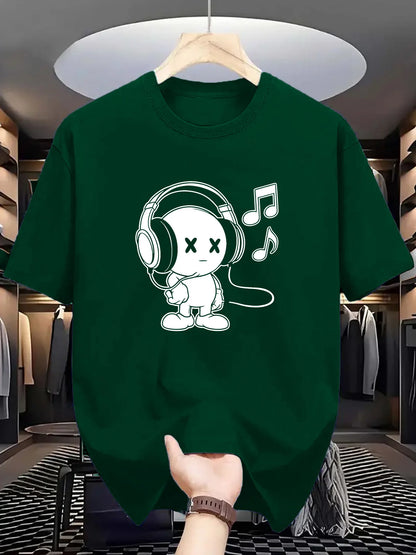 Herr T-shirt 100% Bomull – Andas, Kortärmad O-hals Topp för Alla Årstider