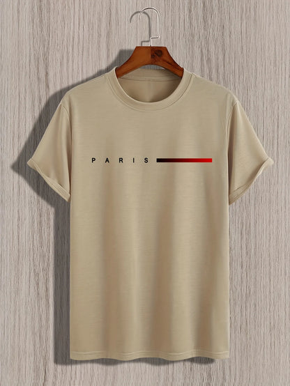 Herr T-shirt 100% Bomull – Andas, Kortärmad Casual Topp för Alla Årstider, Maskintvättbar