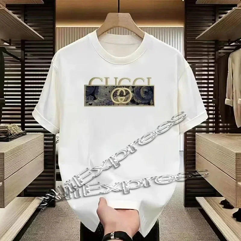2025 Sommartrend: Unisex T-shirt med Tryck – Lös Passform, Rund Hals & Kort Ärm | Mode för Honom & Henne | Fri Frakt
