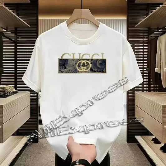 2025 Sommartrend: Unisex T-shirt med Tryck – Lös Passform, Rund Hals & Kort Ärm | Mode för Honom & Henne | Fri Frakt
