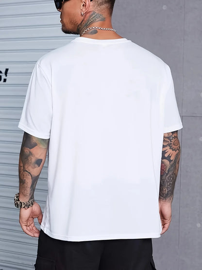 Herr T-shirt i 100% Bomull – Kortärmad, Andas, O-hals, Perfekt för Resor, Vår och Sommar