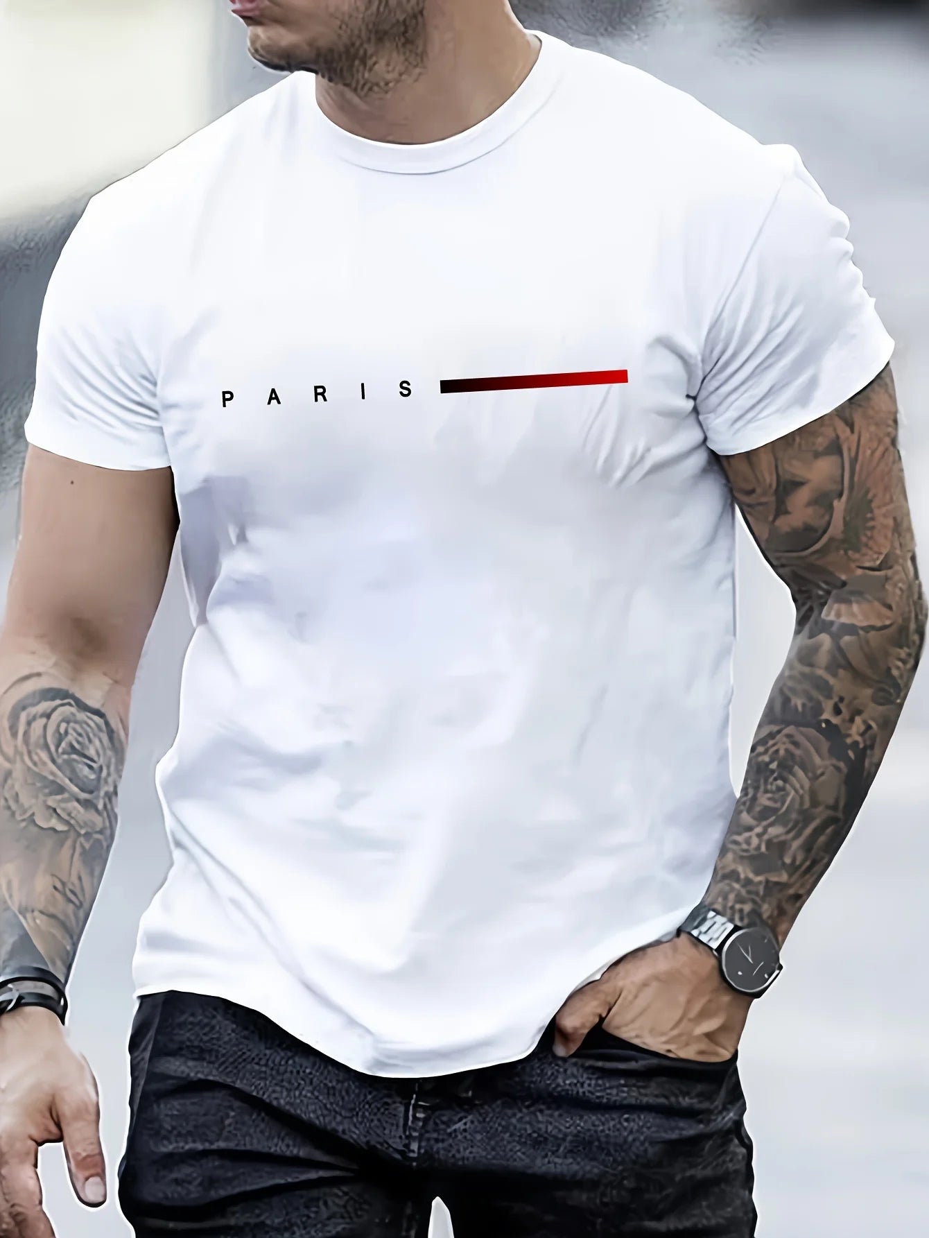 Herr T-shirt 100% Bomull – Andas, Kortärmad Casual Topp för Alla Årstider, Maskintvättbar