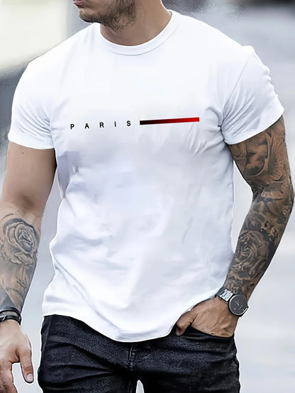 Herr T-shirt 100% Bomull – Andas, Kortärmad Casual Topp för Alla Årstider, Maskintvättbar