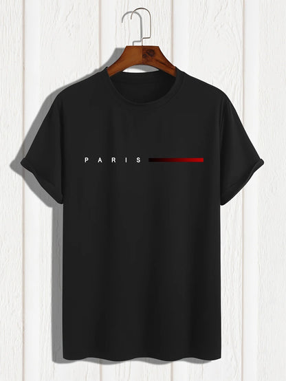Herr T-shirt 100% Bomull – Andas, Kortärmad Casual Topp för Alla Årstider, Maskintvättbar