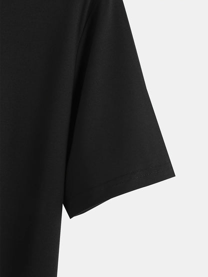 Herr T-shirt i 100% Bomull – Kortärmad, Andas, O-hals, Perfekt för Resor, Vår och Sommar