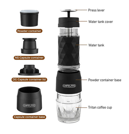 Cafelffe 3-in-1 Portable Coffee Machine 