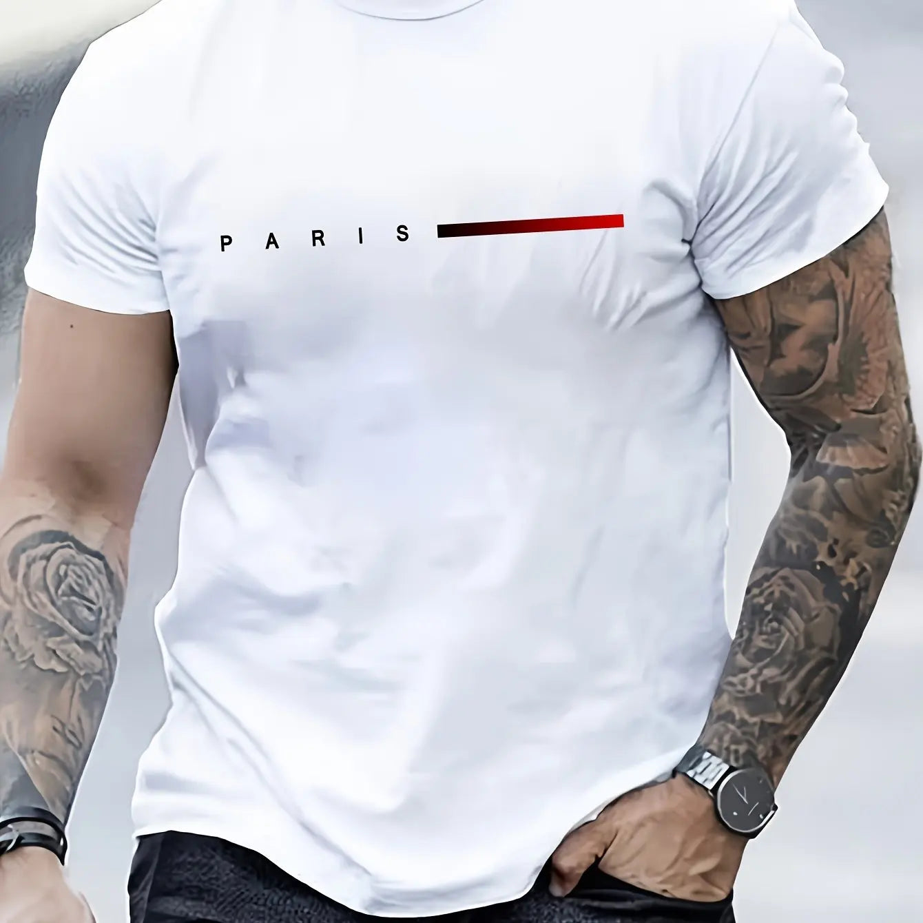 Herr T-shirt 100% Bomull – Andas, Kortärmad Casual Topp för Alla Årstider, Maskintvättbar