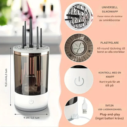 Elektrisk Sminkborstrengörare med USB – Snabb & Portabel Rengöringsmaskin för Makeupborstar