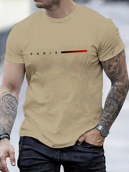 Herr T-shirt 100% Bomull – Andas, Kortärmad Casual Topp för Alla Årstider, Maskintvättbar