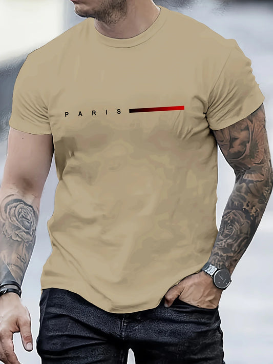 Herr T-shirt 100% Bomull – Andas, Kortärmad Casual Topp för Alla Årstider, Maskintvättbar
