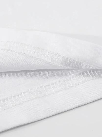 Herr T-shirt i 100% Bomull – Kortärmad, Andas, O-hals, Perfekt för Resor, Vår och Sommar