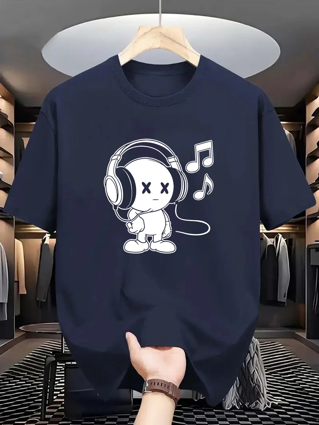 Herr T-shirt 100% Bomull – Andas, Kortärmad O-hals Topp för Alla Årstider