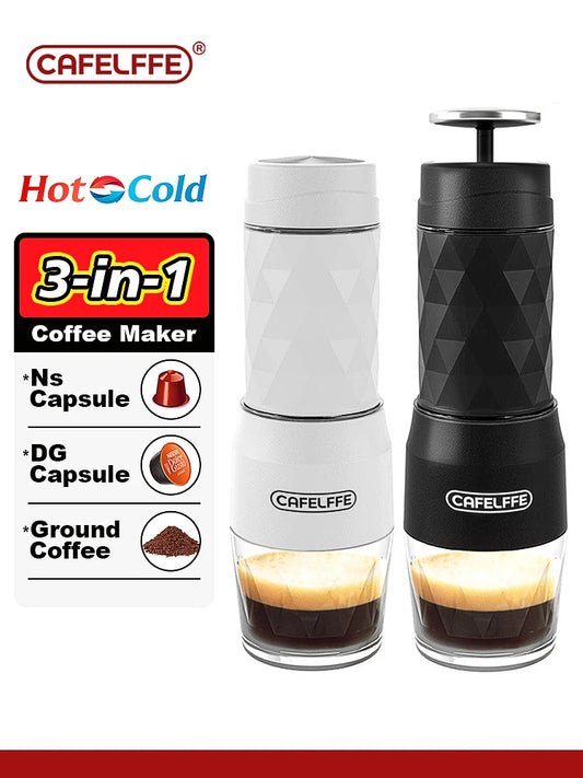 Cafelffe 3-in-1 Portabel Kaffemaskin