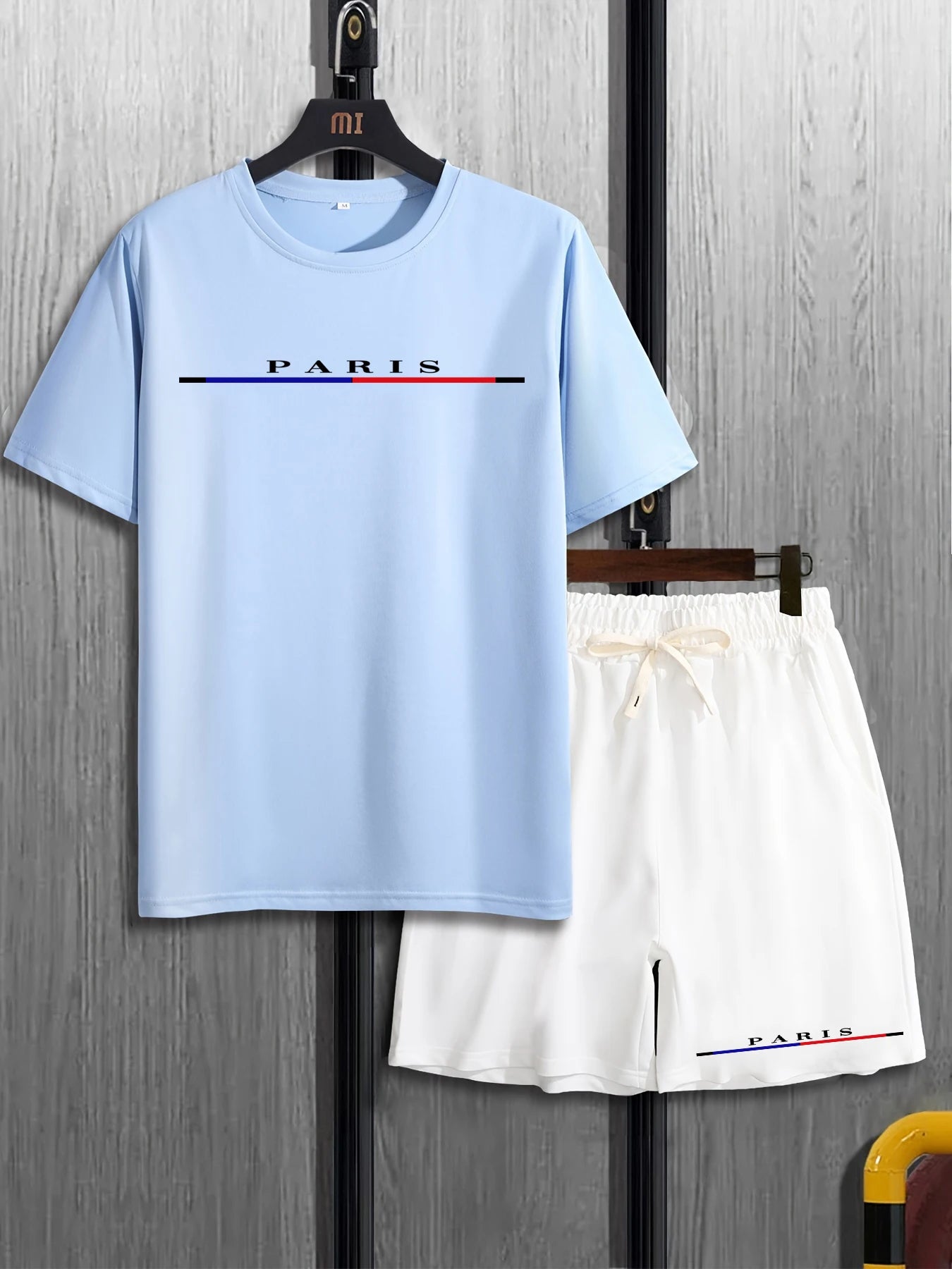 Herr T-shirt i 100% Bomull – Preppy Stil, O-hals, Perfekt för Vår och Sommar