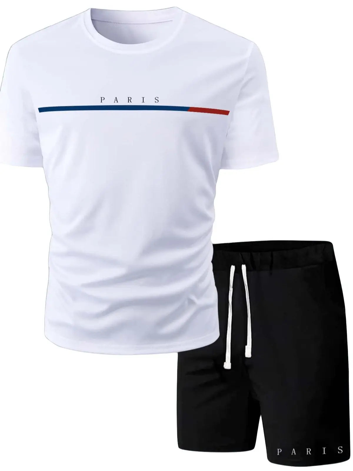 Herr T-shirt i 100% Bomull – Preppy Stil, O-hals, Perfekt för Vår och Sommar