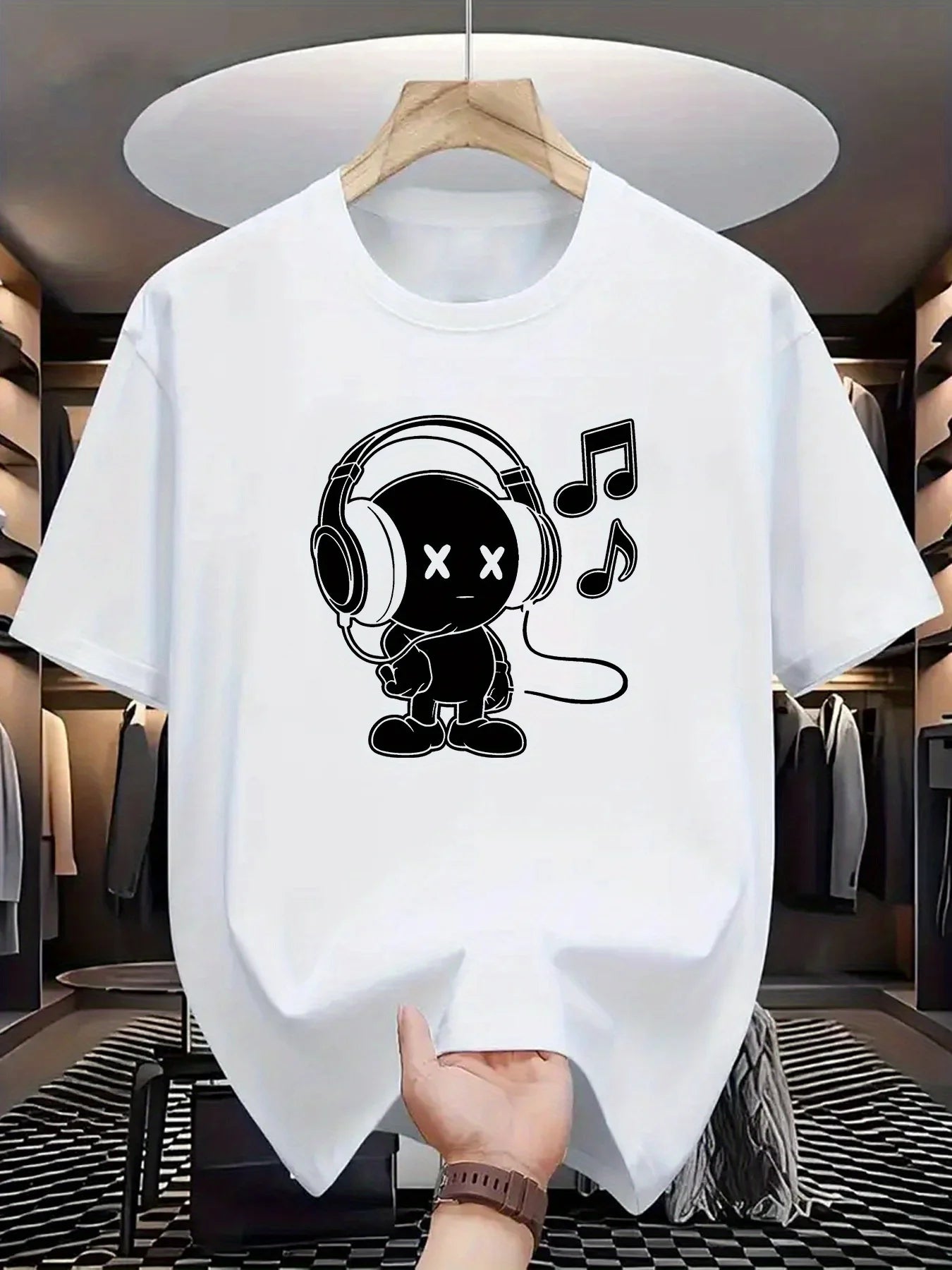 Herr T-shirt 100% Bomull – Andas, Kortärmad O-hals Topp för Alla Årstider