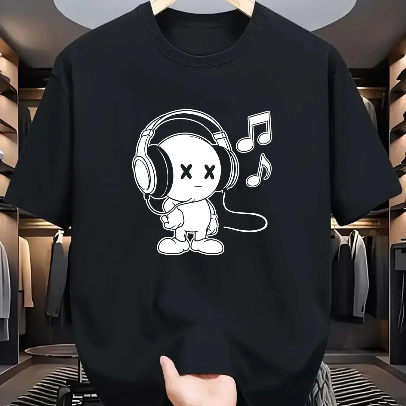 Herr T-shirt 100% Bomull – Andas, Kortärmad O-hals Topp för Alla Årstider