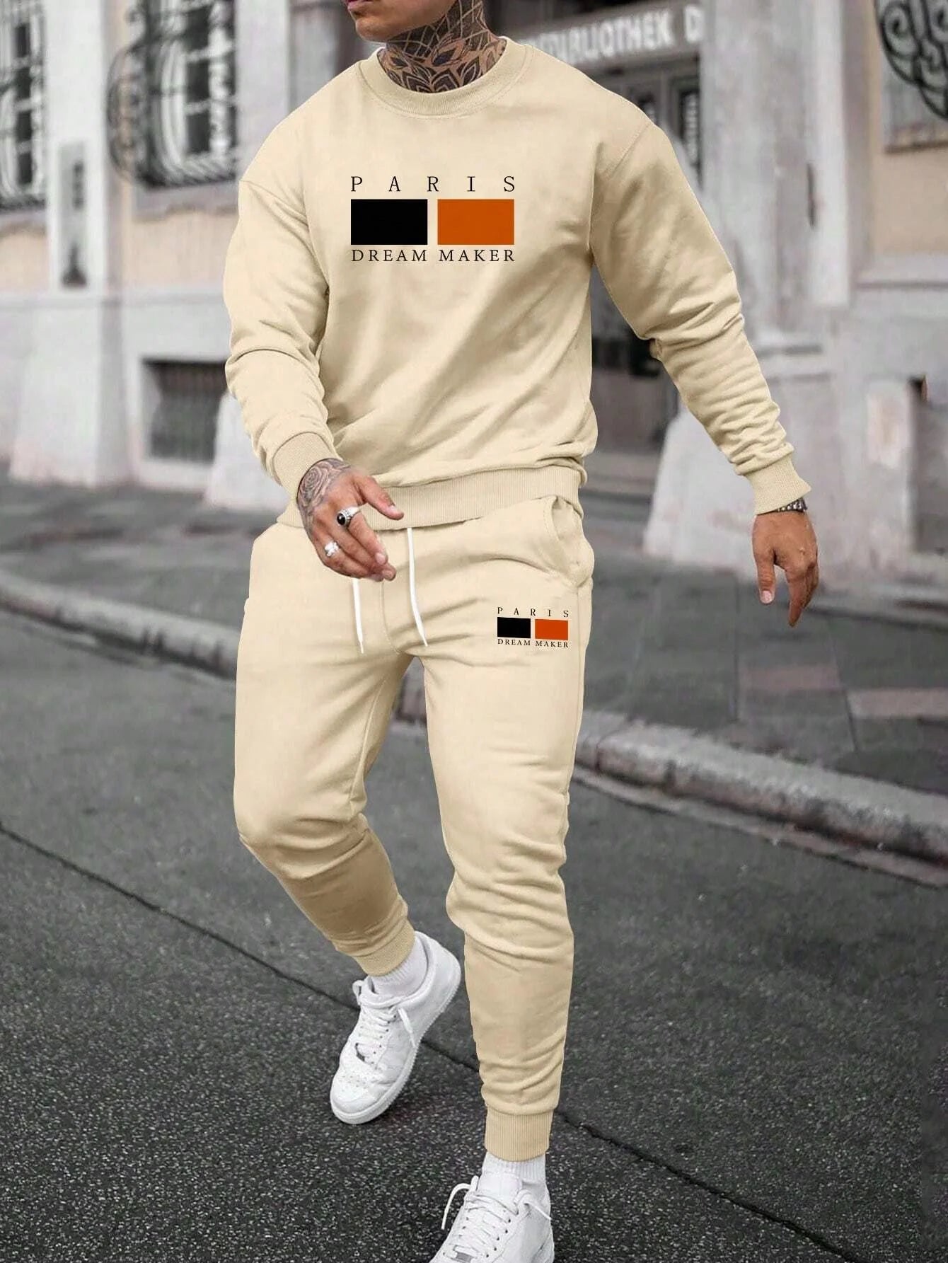 Herr T-shirt i 100% Bomull – Preppy Stil, O-hals, Perfekt för Vår och Sommar