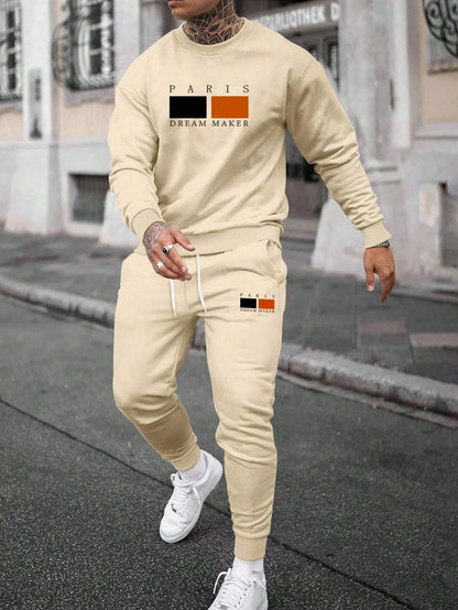 Herr T-shirt i 100% Bomull – Preppy Stil, O-hals, Perfekt för Vår och Sommar